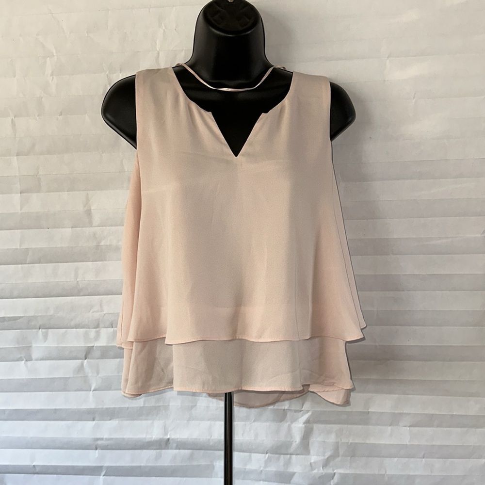 Metaphor Women's Sheer Tank Top Blush Pink Size Small Sleeveless Lightweight